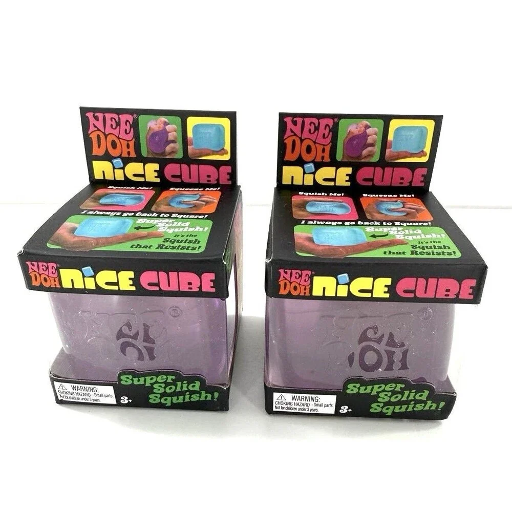 Nee Doh Nice Cube PURPLE Schylling Slow Squish Fidget Sensory Toy - Picture 2 of 9